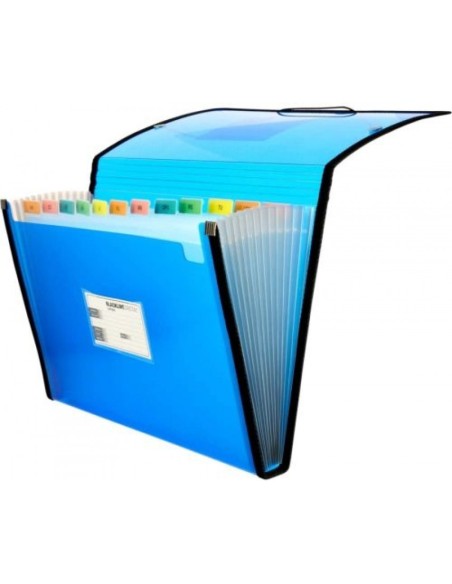 carpeta fuelle Fº azul polipropileno 13 departamentos con ribete